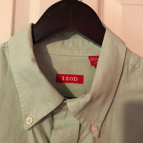 Izod Light Green LS Button Down Shirt Mens Large L - Picture 2 of 12